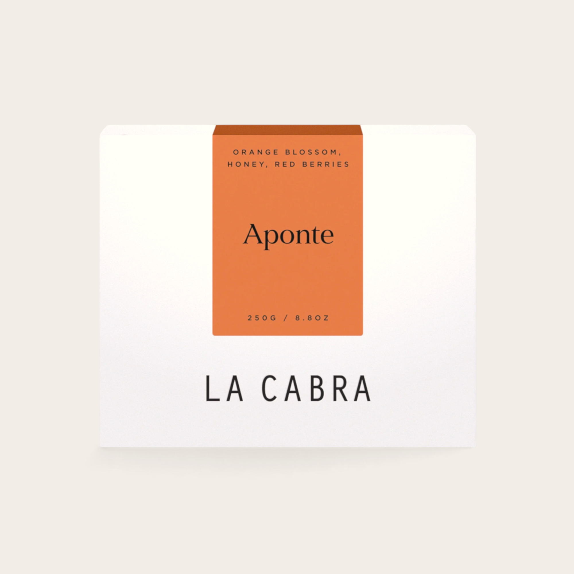 Coffee Community Aponte Caturra coffee bag with orange label featuring notes of orange blossom, honey, and red berries