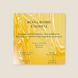 Coffee Community Ethiopia Bensa Bombe coffee label with tasting notes of bergamot, red fruits, and molasses.